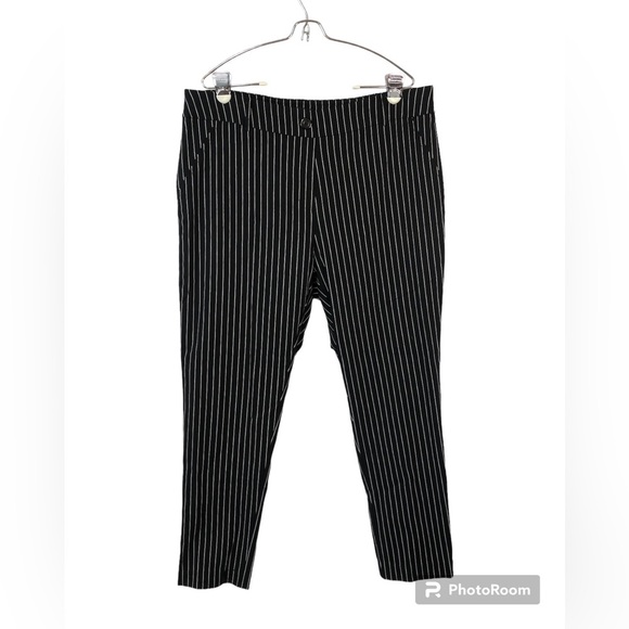 Ashley Stewart Pants - Ashley Stewart Women’s Pant Pull On Pinstripe Tapered Comfy Stretchy